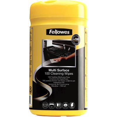 Fellowes Surface Cleaning Wipes Tub 100 9971518 - SuperOffice