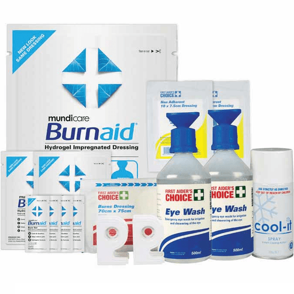 First Aiders Choice Burns Management First Aid Pack Set Large Burnaid Eyewash 871138/101191 - SuperOffice