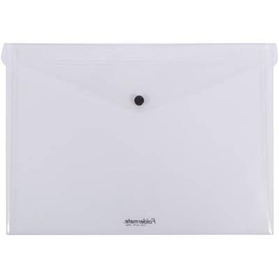 Foldermate Pop Gear Document Wallet Pp Button Closure A4 Clear 28630 - SuperOffice