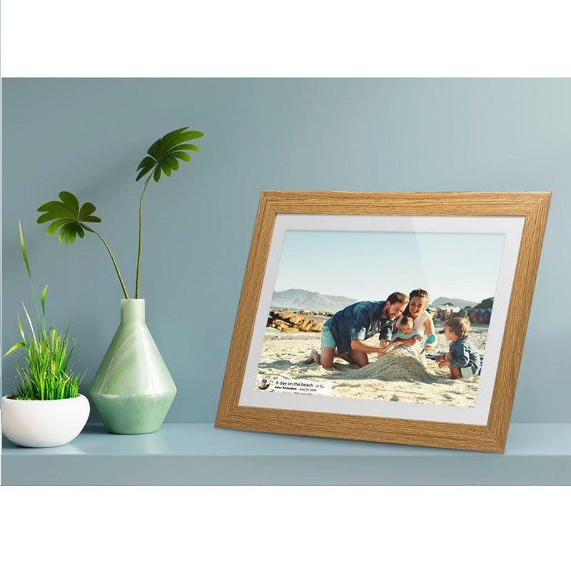 Frameo 10.1" Smart WiFi Digital Photo Video Frame White Oak DPF1011 - SuperOffice