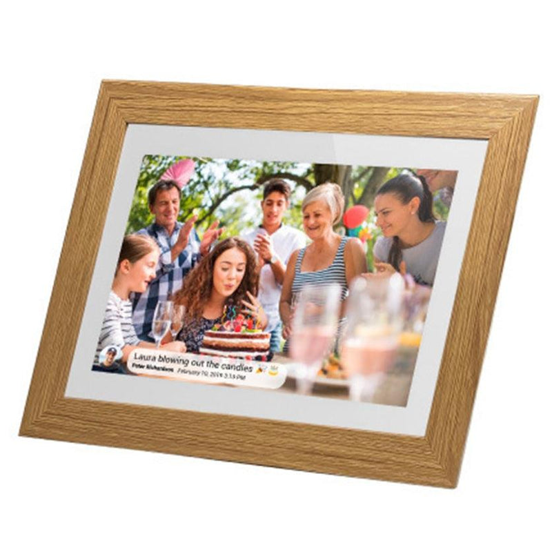 Frameo 7" Smart WiFi Digital Photo Video Frame White Oak DPF1097 - SuperOffice