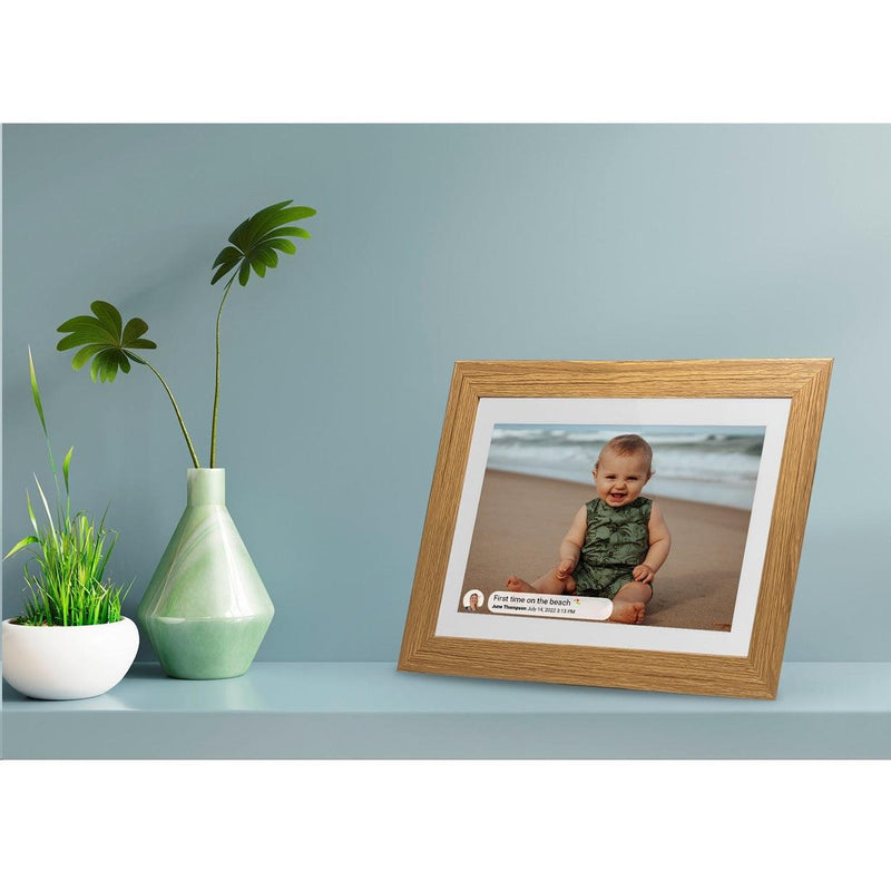 Frameo 7" Smart WiFi Digital Photo Video Frame White Oak DPF1097 - SuperOffice