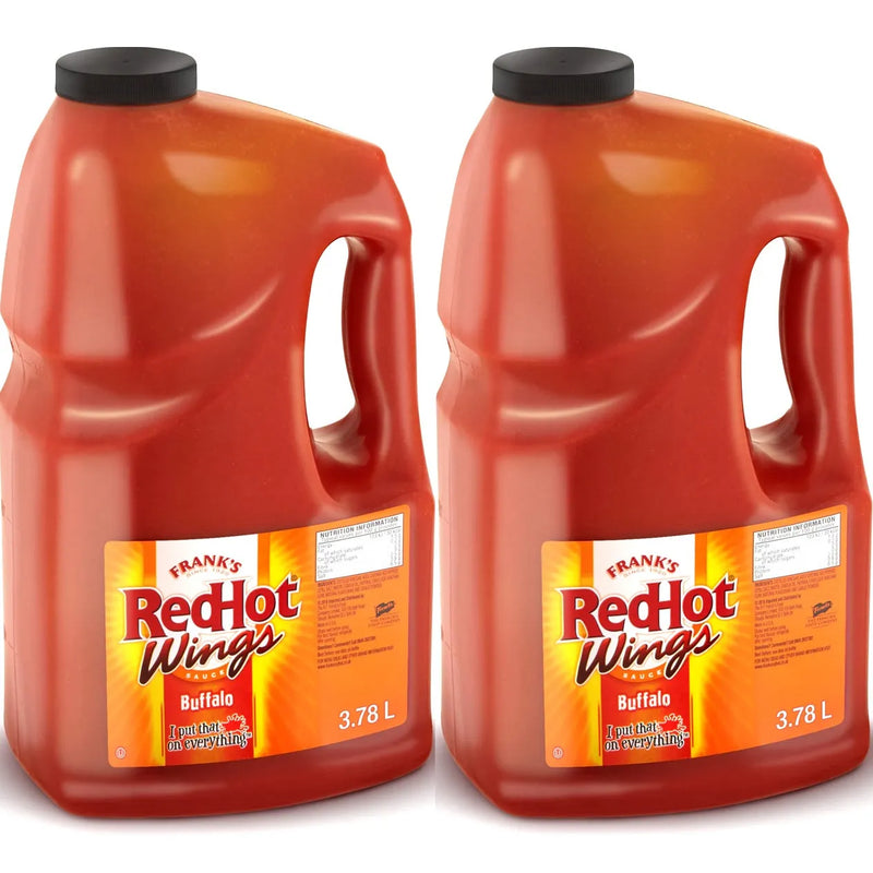 Frank's Red Hot Original Buffalo Wings Chilli Sauce 3.78L Bottle Bulk 2 Pack 654317 (BUFFALO) 2 Pack - SuperOffice