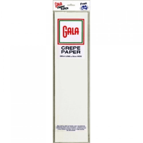 Gala Crepe Paper 2400 X 500Mm White 501011 - SuperOffice