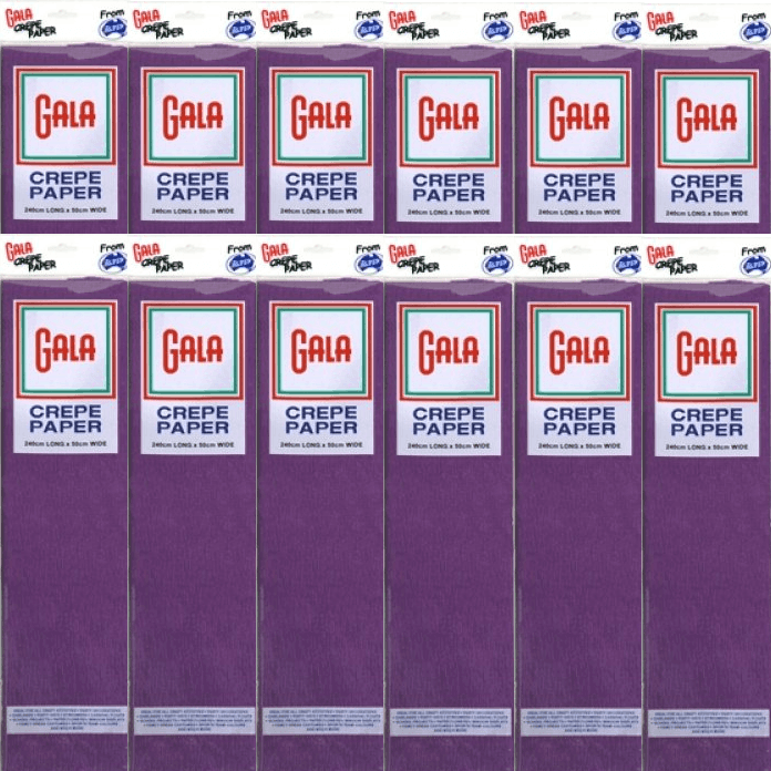 Gala Crepe Paper 2400x500mm Purple Pack 12 BULK 501023 (12 Pack) - SuperOffice