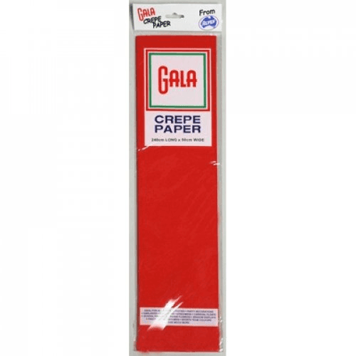 Gala Crepe Paper 2400x500mm Scarlet Red Pack 12 BULK 501081 (12 Pack) - SuperOffice