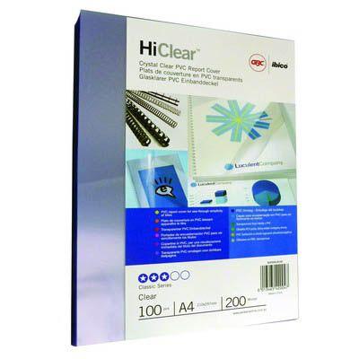 Gbc Ibico Binding Cover 200 Micron A4 Clear Pack 100 BCP20CLR100 - SuperOffice