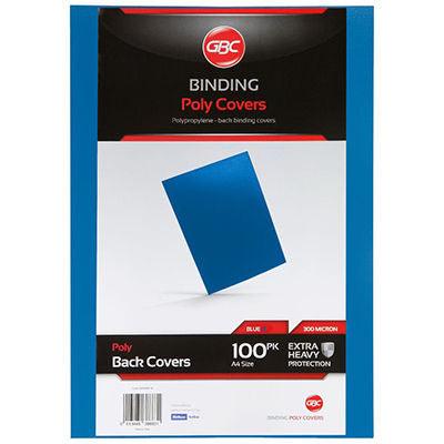 Gbc Ibico Polycover Binding Cover 300 Micron A4 Blue Pack 100 BCP300BL100 - SuperOffice