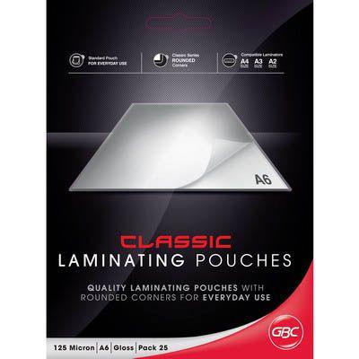 Gbc Laminating Pouch 125 Micron A6 Clear Pack 25 BL125M25A6 - SuperOffice