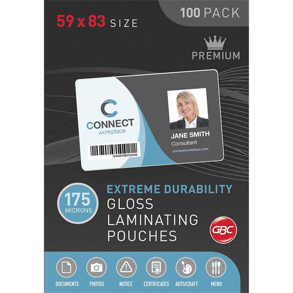 Gbc Laminating Pouch 175 Micron 59 X 83Mm Clear Pack 100 BL175M59X83 - SuperOffice