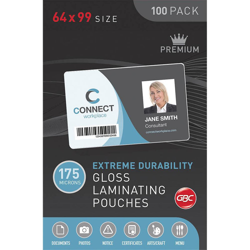 Gbc Laminating Pouch 175 Micron 64 X 99Mm Clear Pack 100 BL175M64X99 - SuperOffice