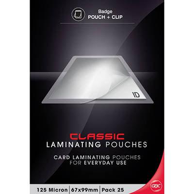 Gbc Laminating Pouch Badge & Clip 125 Micron 67 X 99Mm Pack 25 BLBADGE25 - SuperOffice