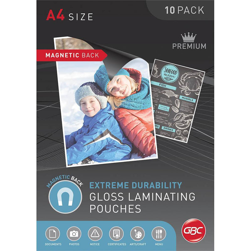 GBC Magnetic Back Laminating Pouch 175 Micron A4 Clear Pack 10 BLMAGA4 - SuperOffice