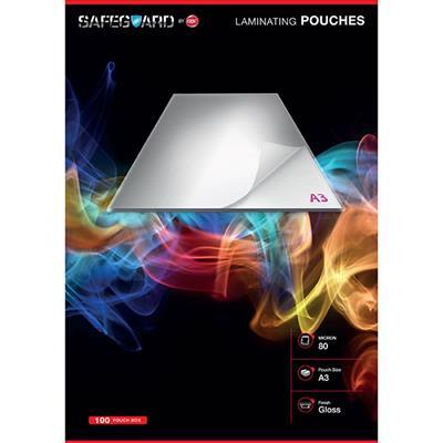Gbc Safeguard Laminator Pouch 80 Micron A3 Clear Pack 100 49373 - SuperOffice