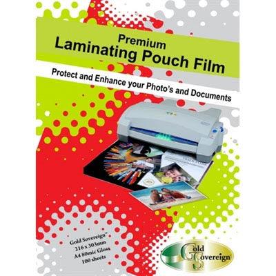 Gold Sovereigh Laminating Pouch 80 Micron A4 Clear Pack 100 S21630380 - SuperOffice