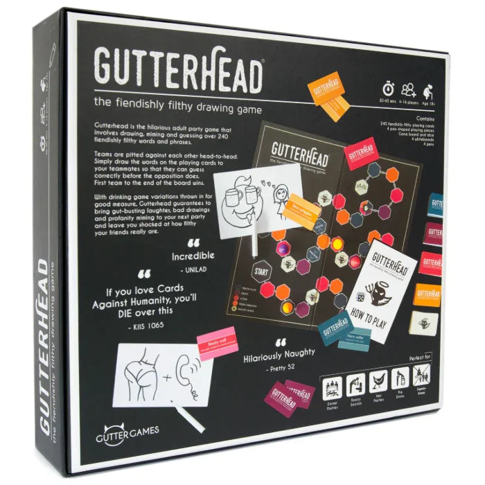 Gutter Games Gutterhead Pictionary and Cards Party Game | SuperOffice