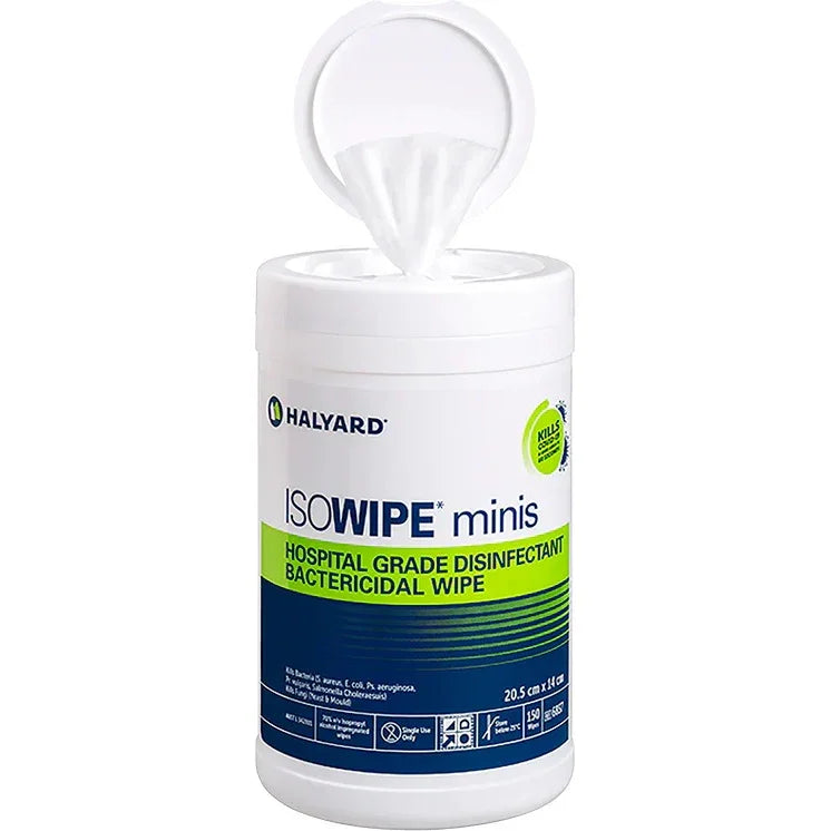 Halyard ISOWIPE Minis Hospital Grade Disinfectant Wipes 150/Tub 6 Pack 881197 (6 Pack) - SuperOffice