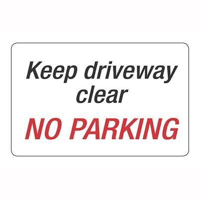 Headline Sign Keep Driveway Clear No Parking 203 X 350Mm P9309 - SuperOffice