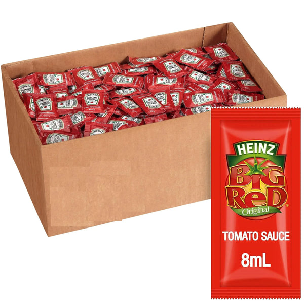 Heinz Big Red Tomato Sauce Individual Portions Sachet 8mL 300 Carton Bulk Box 7290 - SuperOffice