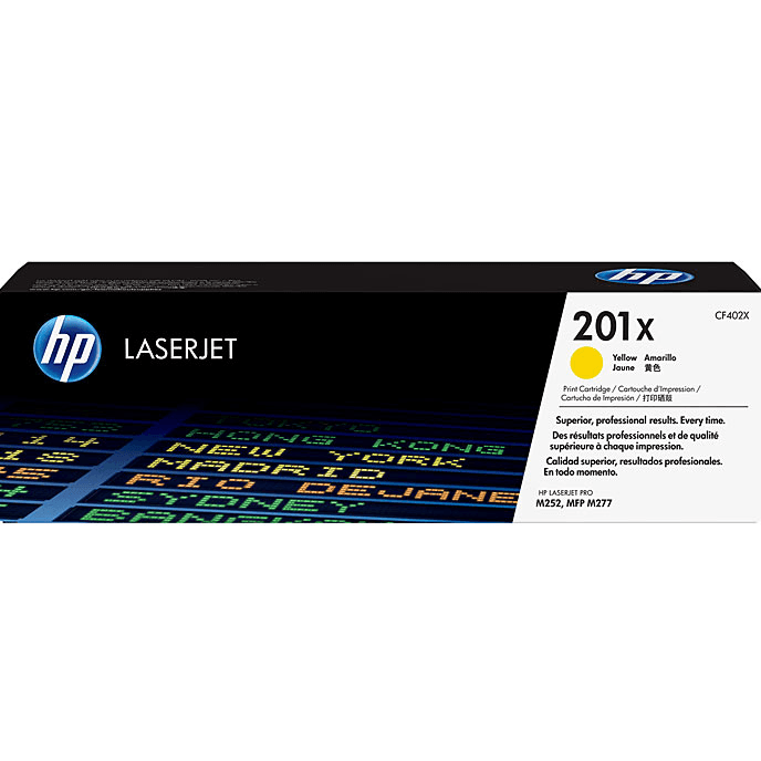 HP 201X Toner Ink Cartridge High Yield Yellow CF402X LaserJet Genuine CF402X - SuperOffice