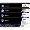 HP 201X Toner Ink Cartridge Set High Yield Black/Cyan/Magenta/Yellow LaserJet Genuine CF400X + CF401X + CF402X + CF403X - SuperOffice