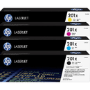 HP 201X Toner Ink Cartridge Set High Yield Black/Cyan/Magenta/Yellow LaserJet Genuine CF400X + CF401X + CF402X + CF403X - SuperOffice