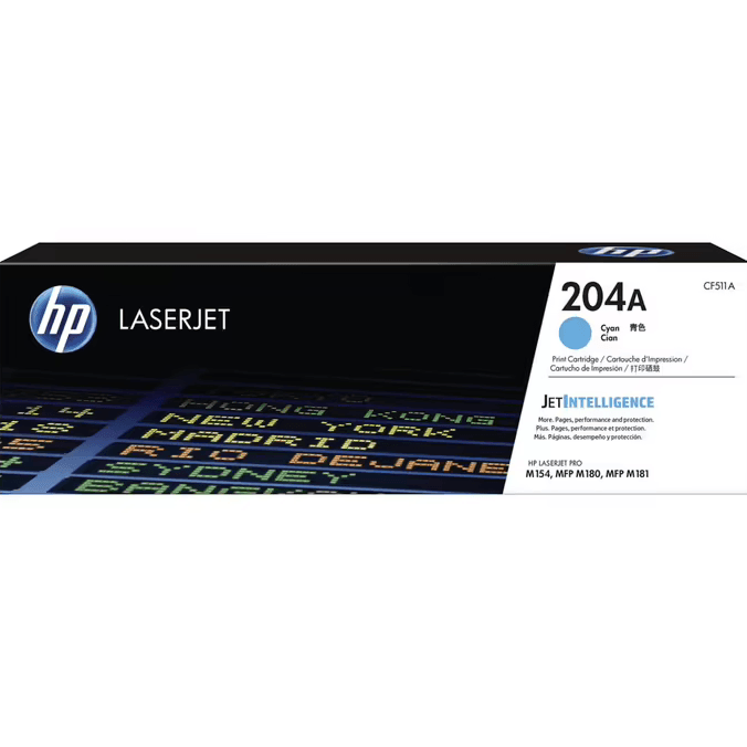 HP 204A Toner Ink Cartridge Black/Cyan/Magenta/Yellow Set Genuine LaserJet CF510A + CF511A + CF513A + CF512A - SuperOffice