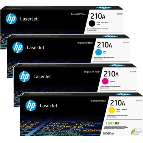 HP 210A Toner Ink Cartridge Set LaserJet TerraJet Black Cyan Magenta Yellow Original HP 210A Set - SuperOffice