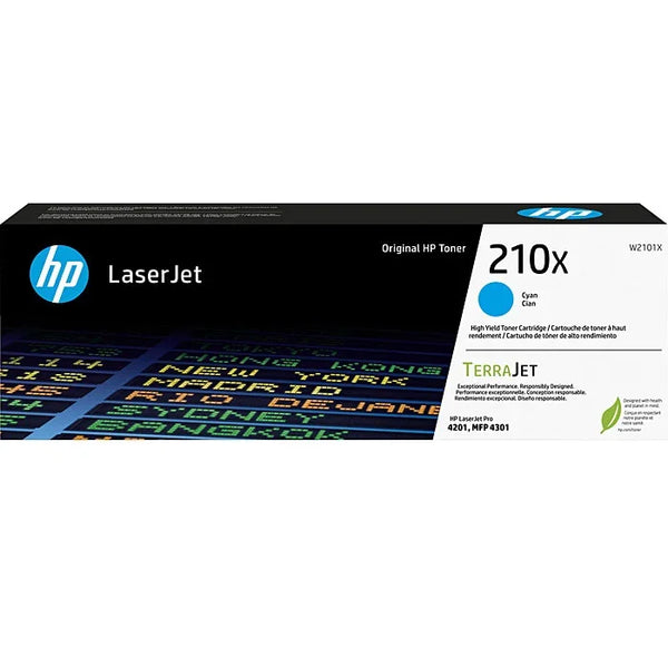 HP 210X Toner Ink Cartridge LaserJet TerraJet Black Cyan Original Genuine W2101X W2101X - SuperOffice