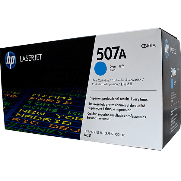 HP 507A Toner Ink Cartridge Cyan CE401A Genuine HTCE401 - SuperOffice
