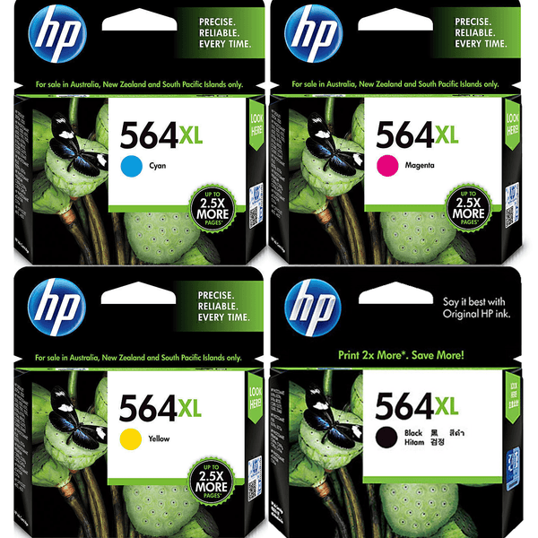 HP 564XL High Yield Printer Ink Cartridges Black/Cyan/Magenta/Yellow Set Pack (564XL Set) CN684WA + CB324WA + CB325WA + CB323WA - SuperOffice
