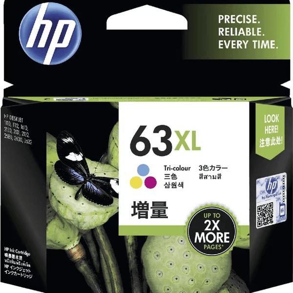 HP 63XL Ink Cartridge High Yield Tri Colour Pack Cyan/Magenta/Yellow F6U63AA F6U63AA - SuperOffice
