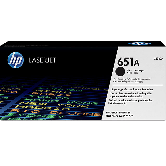 HP 651A Toner Ink Cartridge Black LaserJet Genuine CE340A CE340A - SuperOffice