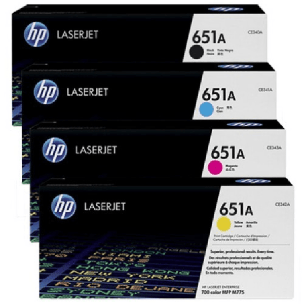 HP 651A Toner Ink Cartridge Black/Cyan/Magenta/Yellow LaserJet Genuine Set HP 516A Set - SuperOffice