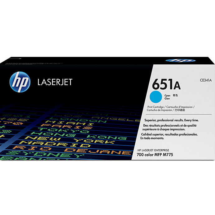 HP 651A Toner Ink Cartridge Cyan LaserJet Genuine CE341A CE341A - SuperOffice