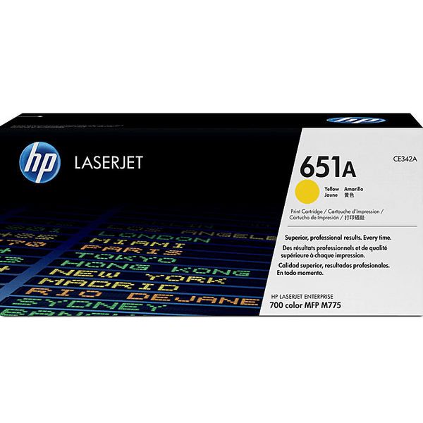 HP 651A Toner Ink Cartridge Yellow LaserJet Genuine CE342A CE342A - SuperOffice