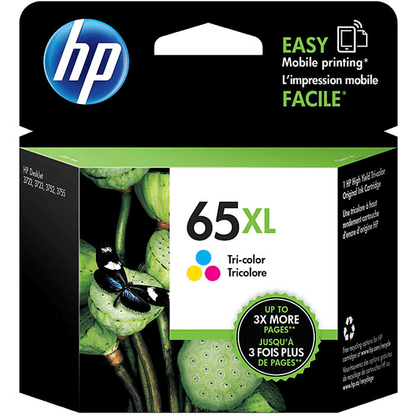 HP 65XL Ink Cartridge High Yield Tri-Colour Pack Cyan/Magenta/Yellow N9K03AA - SuperOffice