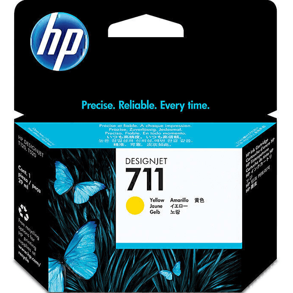 HP 711 Ink Cartridge Yellow CZ132A Original Genuine DESIGNJET T120/T520 CZ132A - SuperOffice