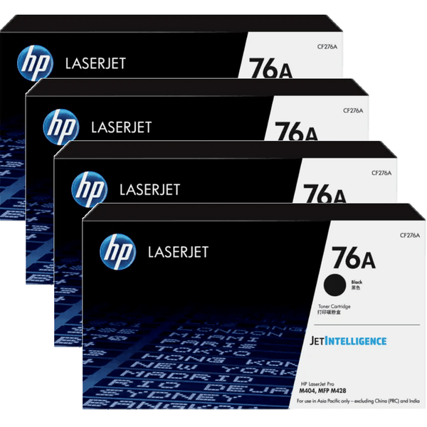 HP 76A LaserJet Pro Toner Ink Cartridge Black CF276A JetIntelligence 4 Pack CF276A (4 Pack) - SuperOffice