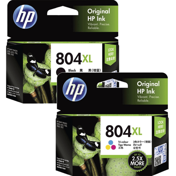 HP 804XL Ink Cartridge High Yield Colour Black Set Pack T6N12AA + T6N11AA - SuperOffice