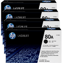Hp 80A Toner Ink Cartridge Black LaserJet Pro 400 M401 M425 4 Pack Bulk CF280A (4 Pack) - SuperOffice