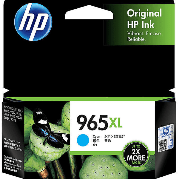 HP 965XL High Yield Ink Cartridge Cyan 3JA81AA Genuine OfficeJet 3JA81AA (965XL Cyan) - SuperOffice