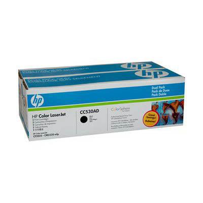 Hp Cc530Ad Toner Cartridge Black Pack 2 CC530AD - SuperOffice