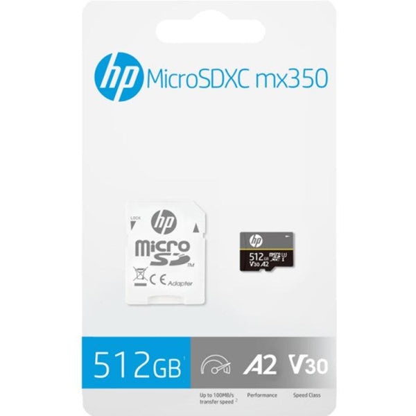HP Micro SD Card 512GB V30 A2 U3 SDXC mx350 High Speed With Adaptor HFUD512-MX350 - SuperOffice