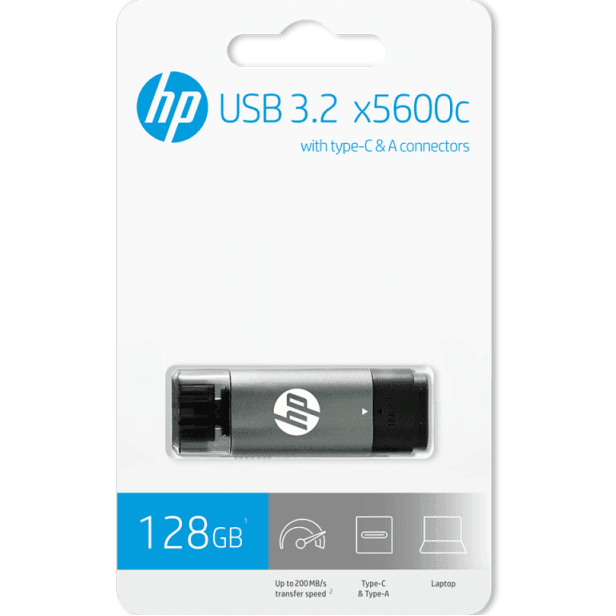 HP X5600C USB-C/A Dual USB 3.2 Storage Stick Flash Drive High Speed 128GB HPFD5600C-128 - SuperOffice