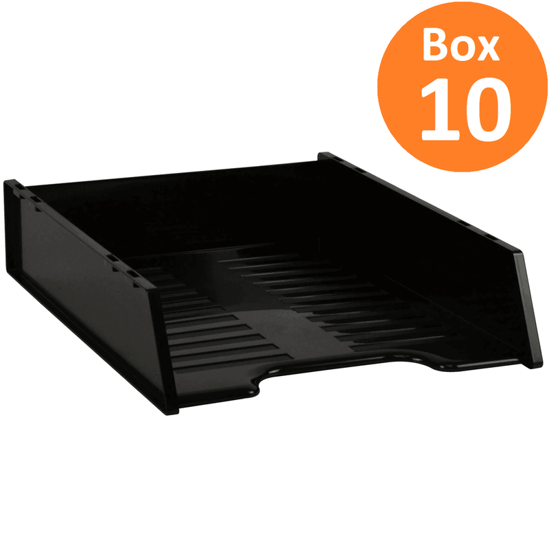 Italplast Document Filing Trays Black Green Recycled Box 10 I60BLK (Box 10) - SuperOffice