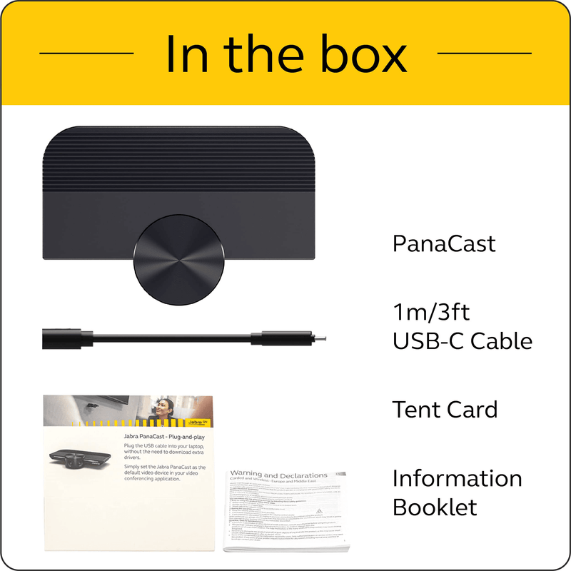 Jabra PanaCast 180 Panoramic 4K Conference Wide-View Webcam Camera Huddle Room 8100-119 - SuperOffice
