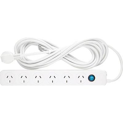 Jackson Powerboard 6 Point 5M Cord White 300353 - SuperOffice