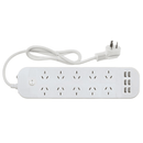 Jackson Surge Protected 10 Outlet 6 USB Power Board Master Switch PT1055 - SuperOffice