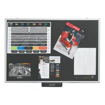Justick Electro Adhesion Lite Noticeboard 600 X 900Mm Black JL500 - SuperOffice